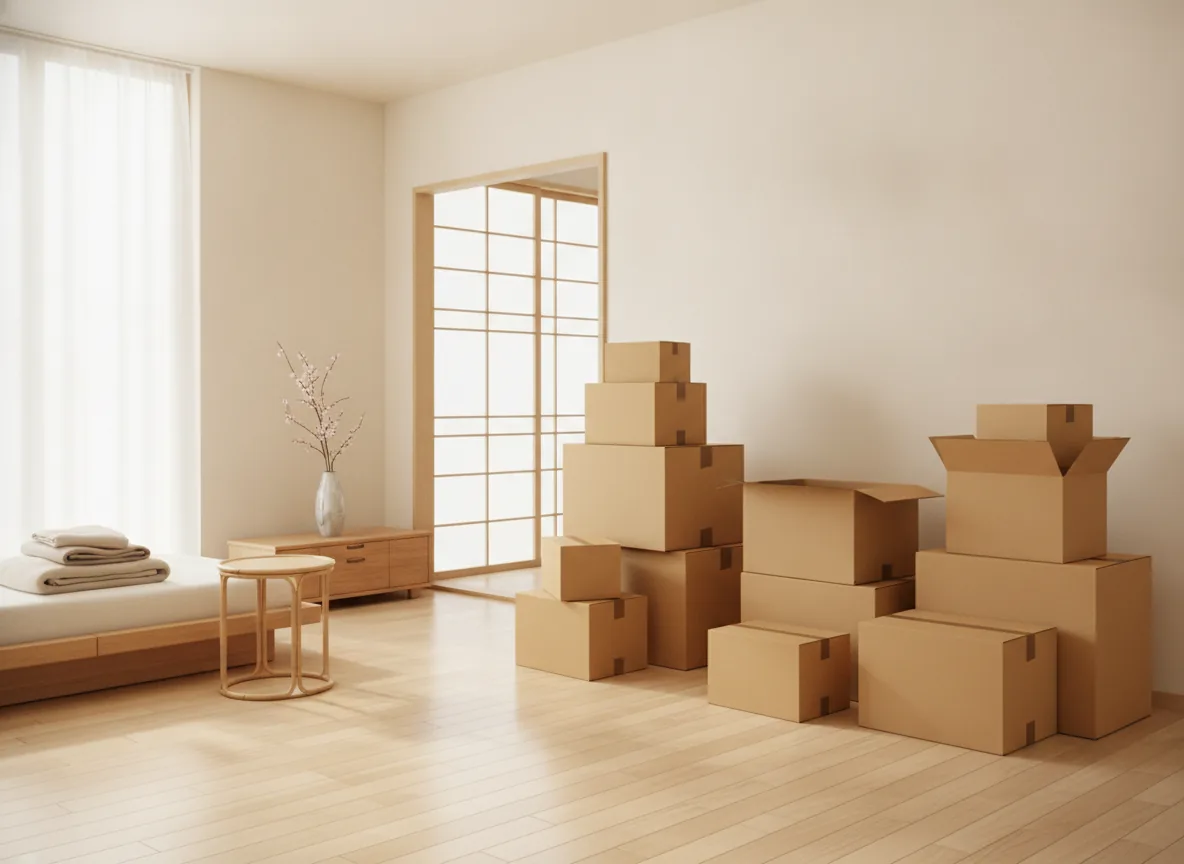 Cajas listas para una mudanza